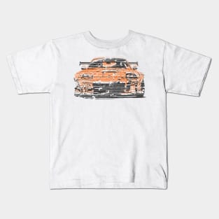 90s vintage japanese old school sport car abstract glitch art Kids T-Shirt